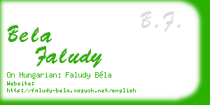 bela faludy business card