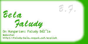 bela faludy business card